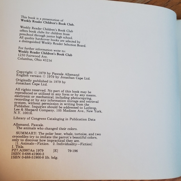 The animals who changed their colors childrens‎ book weekly reader 1979 - Picture 3 of 8